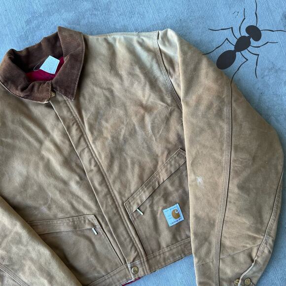 Vintage Y2K Carhartt cropped Detroit style brown work wear jacket - Picture 3 of 11